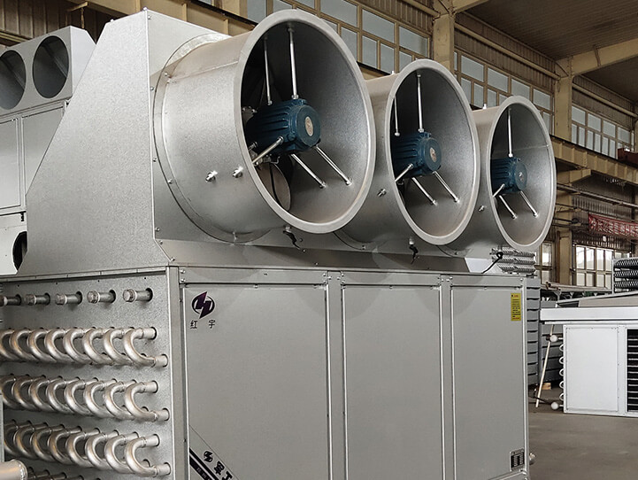 Floor-standing curved top cover side-blowing evaporator